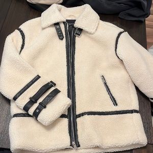 Copperose S/M Sherpa and Leather Jacket - Shearling